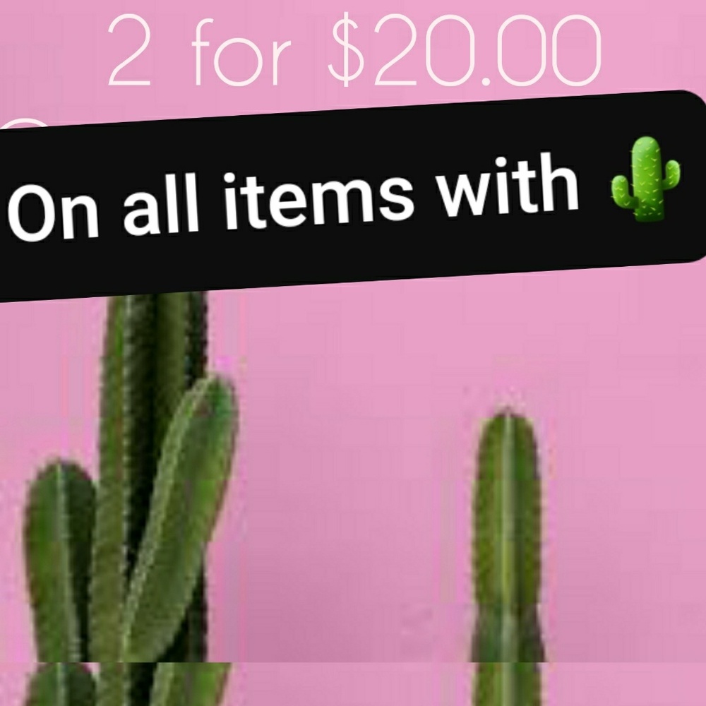 2 for $20.00 On all items with 🌵
